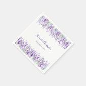 Lavender Floral Botanische Grüne Hochzeit Serviette (Ecke)
