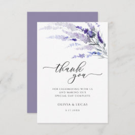 Lavender Floral Botanische Wildblume Lilac Wedding Dankeskarte