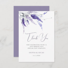 Lavender Floral Botanische Wildblumen Boho Wedding Dankeskarte