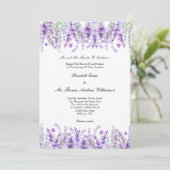 Lavender Floral Botanisches Elegantes Hochzeitsfes Einladung (Stehend Vorderseite)