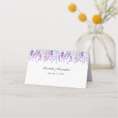 Lavender Floral Botanisches Elegantes Hochzeitsfes Platzkarte (Rückseite)