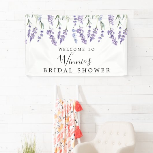 Lavender Floral Brautparty Banner (Insitu)