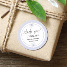 Lavender Floral Brautparty Runder Aufkleber