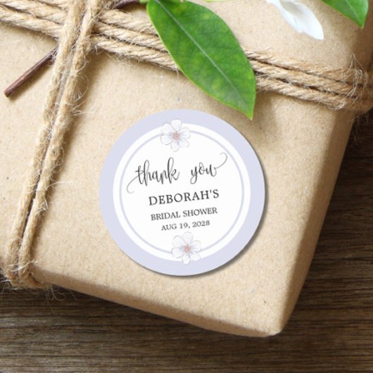 Lavender Floral Brautparty Runder Aufkleber