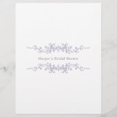 Lavender Floral 'Bridal Bingo' Bridal Shower Game (Rückseite)