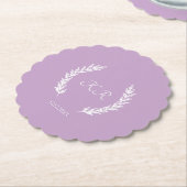 Lavender Floral Bride Groom Initials Wedding Untersetzer (angewinkelt)