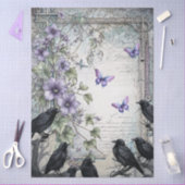 Lavender Floral Butterfells & Raven Decoupage Seidenpapier (Basteln)