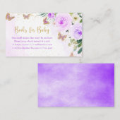 Lavender Floral Butterfly Babydusche Anfrage Begleitkarte (Vorne/Hinten)