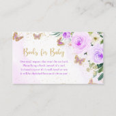Lavender Floral Butterfly Babydusche Anfrage Begleitkarte (Vorderseite)