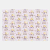 Lavender Floral Carriage Baby Shower Gift Wrap Set Geschenkpapier Set (Vorderseite 3)