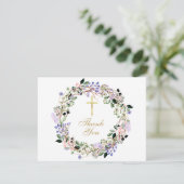 Lavender Floral Christliche Beerdigung Dankeskarte (Stehend Vorderseite)