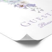 Lavender Floral Cross Baptism Guest Book Sign Poster (Ecke)