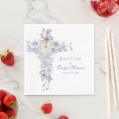 Lavender Floral Cross Baptism Napkins Serviette (Beispiel)