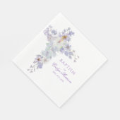 Lavender Floral Cross Baptism Napkins Serviette (Ecke)