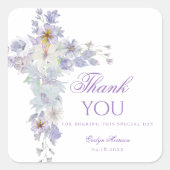 Lavender Floral Cross Baptism Sticker (Vorderseite)