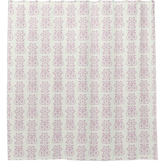 Lavender Floral Damask Muster Duschvorhang (Vorderseite)