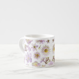 Lavender Floral Deko Espresso Tasse