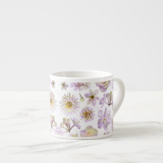Lavender Floral Deko Espresso Tasse (Vorderseite Rechts)