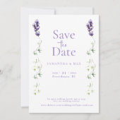 Lavender Floral Die Zwei von uns Foto Save the Dat Date (Vorderseite)