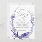 Lavender Floral Dusty Lila Mauve Wedding Einladung (Vorderseite)