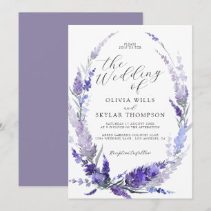 Lavender Floral Dusty Lila Mauve Wedding Einladung