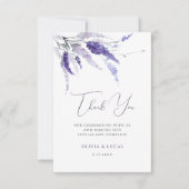 Lavender Floral Dusty Lila Wild Blume Hochzeit Dankeskarte (Vorderseite)
