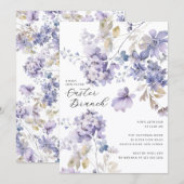 Lavender Floral Easter Brunch Invitation Einladung (Vorne/Hinten)