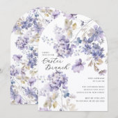 Lavender Floral Easter Brunch Invitation Einladung (Vorne/Hinten)