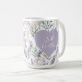 Lavender Floral einfach atmen ruhige Motivation Kaffeetasse (VorderseiteRechts)