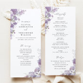 Lavender Floral Elegant Wedding Ceremony Program Programm