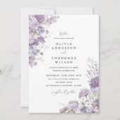 Lavender Floral Elegant Wedding Einladung (Vorderseite)