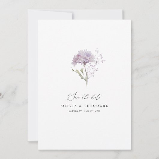Lavender Floral Elegant Wedding Save the Dat Date (Rückseite)