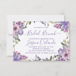 Lavender Floral Elegantes Script Bridal Brunch Einladung