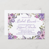 Lavender Floral Elegantes Script Bridal Brunch Einladung (Vorne/Hinten)