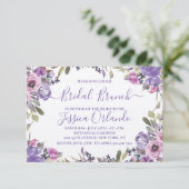 Lavender Floral Elegantes Script Bridal Brunch Einladung (Stehend Vorderseite)