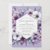 Lavender Floral Ethereal Wedding Einladung (Vorderseite)