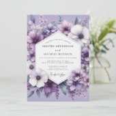 Lavender Floral Ethereal Wedding Einladung (Stehend Vorderseite)