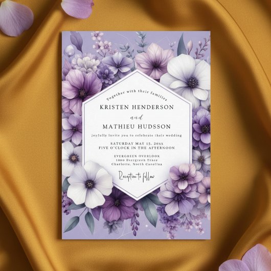 Lavender Floral Ethereal Wedding Einladung