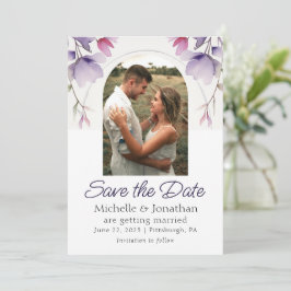 Lavender Floral Foto Bible Verse Hochzeit Save The Date