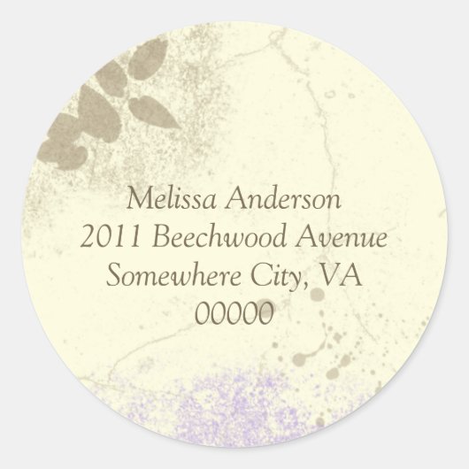 Lavender Floral Garden Address Sticker (Vorderseite)