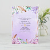 Lavender Floral Geometric Bridesmaids Luncheon Einladung (Stehend Vorderseite)