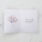 Lavender Floral Heart Balloons Valentine's Day Karte (Innenseite)