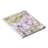 Lavender Floral Hydrangea Notepad Ihr Name benutze Notizblock (angewinkelt)