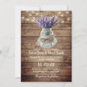 Lavender Floral Jar String Lights Rustische Hochze Einladung (Vorderseite)