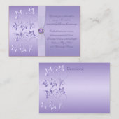 Lavender Floral Jeweled Empfang Card Begleitkarte (Vorne/Hinten)