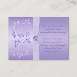 Lavender Floral Jeweled Empfang Card Begleitkarte
