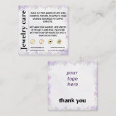 Lavender Floral Jewelry Care Begleitkarte (Vorne/Hinten)