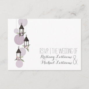 Lavender Floral Lanterns Garden Wedding UAWG RSVP Karte