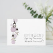 Lavender Floral Lanterns Garden Wedding UAWG RSVP Karte (Stehend Vorderseite)