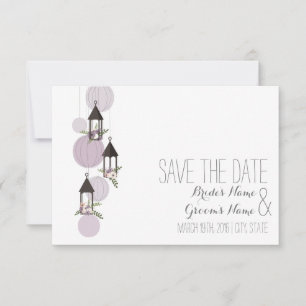 Lavender Floral Lanterns Hochzeit speichern das Da Save The Date